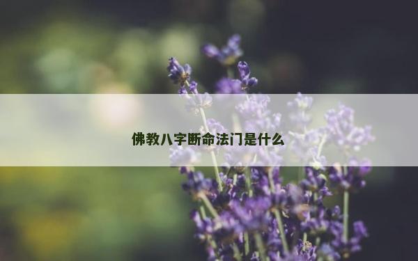 佛教八字断命法门是什么