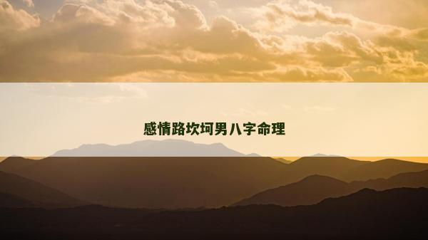感情路坎坷男八字命理