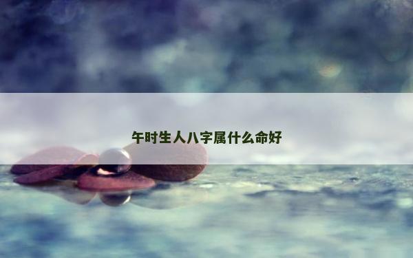 午时生人八字属什么命好