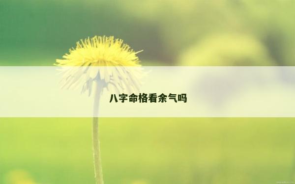八字命格看余气吗