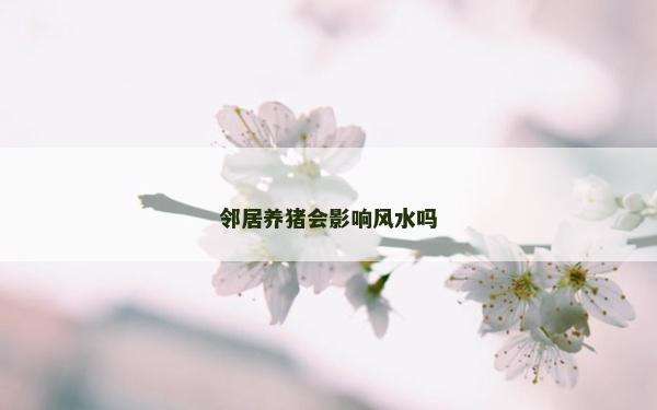 邻居养猪会影响风水吗