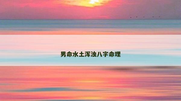 男命水土浑浊八字命理