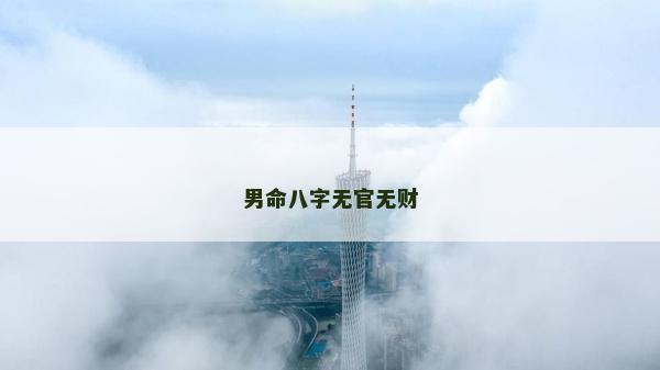 男命八字无官无财