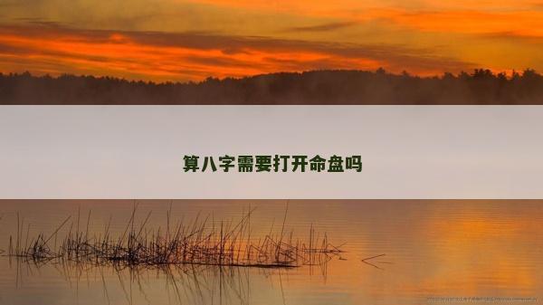 算八字需要打开命盘吗