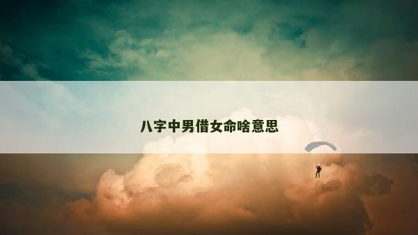 八字中男借女命啥意思