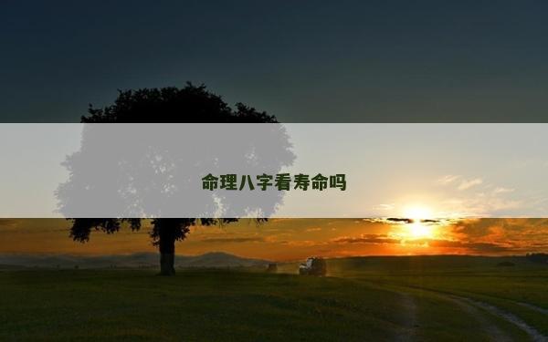 命理八字看寿命吗