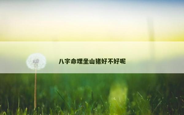 八字命理坐山猪好不好呢