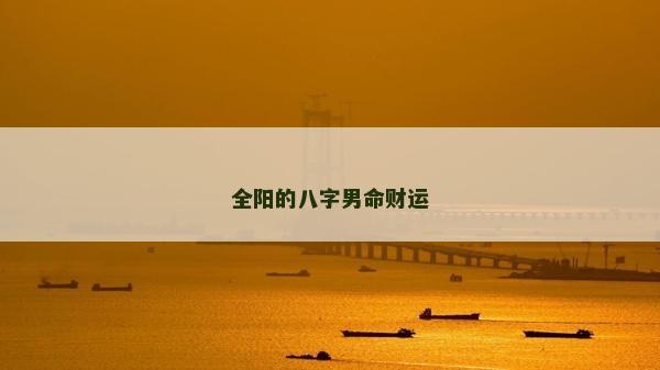 全阳的八字男命财运