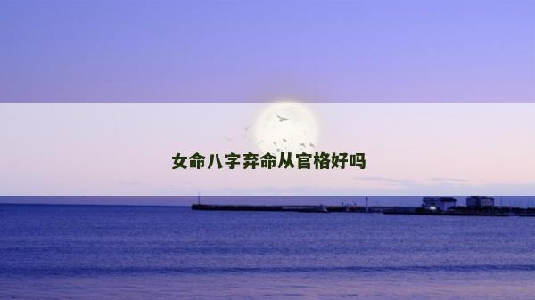 女命八字弃命从官格好吗