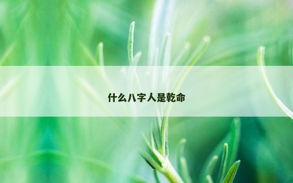 什么八字人是乾命
