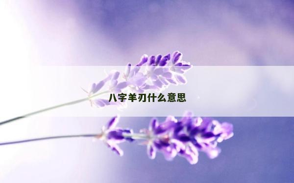 八字羊刃什么意思