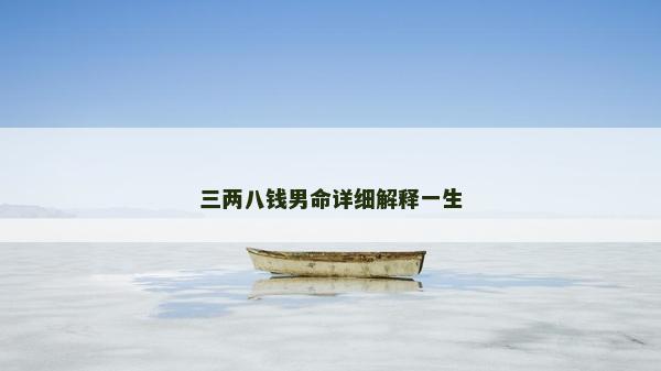 三两八钱男命详细解释一生