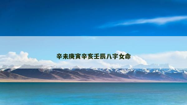 辛未庚寅辛亥壬辰八字女命
