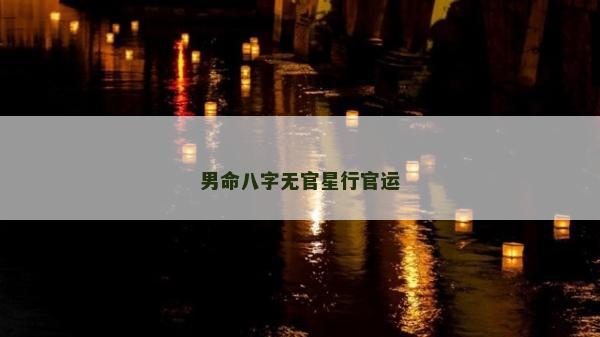 男命八字无官星行官运