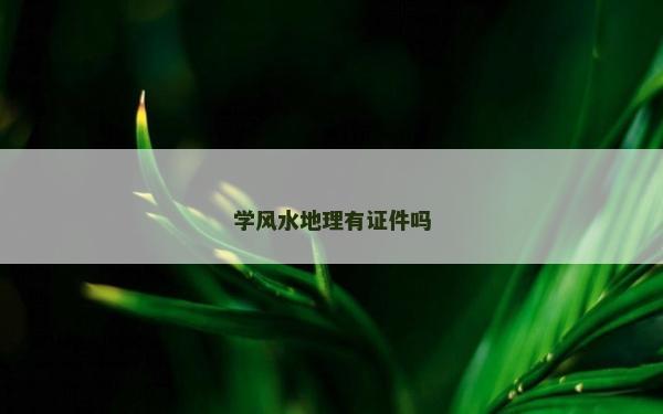 学风水地理有证件吗