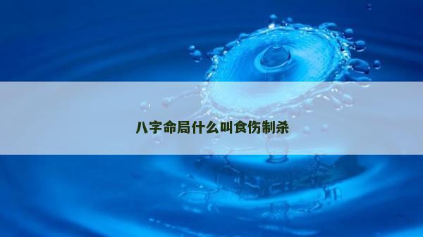 八字命局什么叫食伤制杀