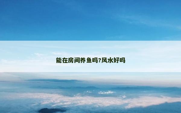 能在房间养鱼吗?风水好吗