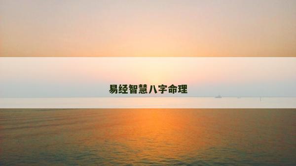 易经智慧八字命理