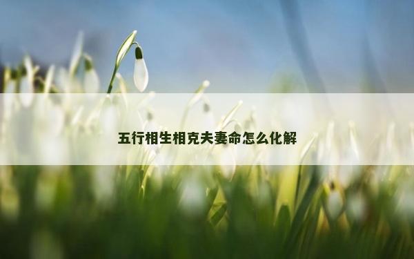五行相生相克夫妻命怎么化解