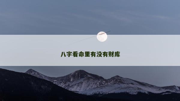 八字看命里有没有财库