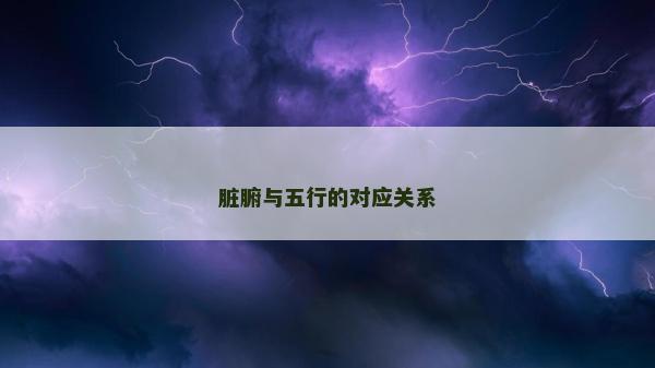 脏腑与五行的对应关系