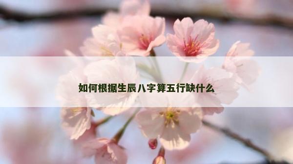 如何根据生辰八字算五行缺什么