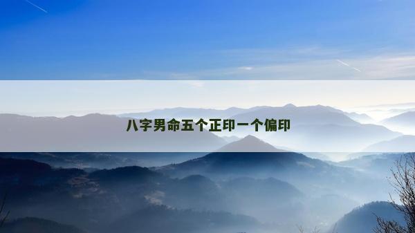 八字男命五个正印一个偏印