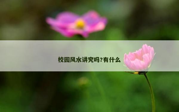 校园风水讲究吗?有什么