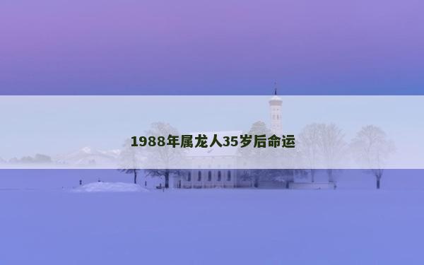 1988年属龙人35岁后命运