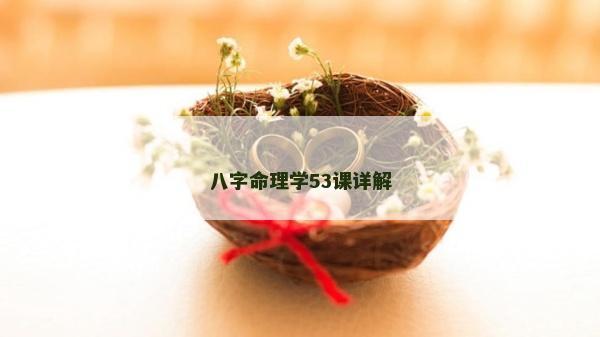八字命理学53课详解