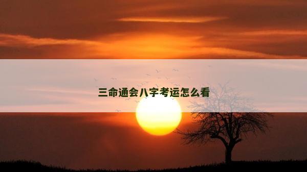 三命通会八字考运怎么看