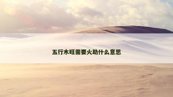 五行木旺需要火助什么意思