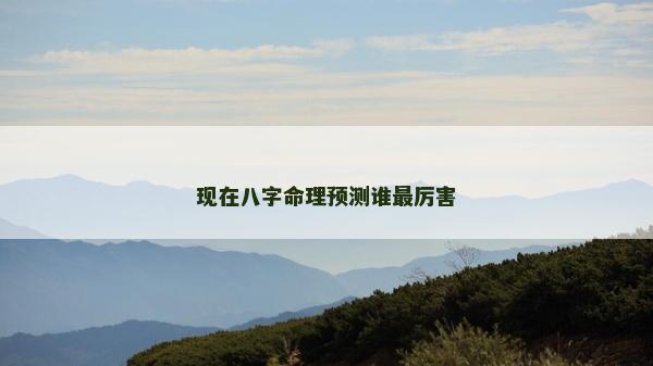 现在八字命理预测谁最厉害