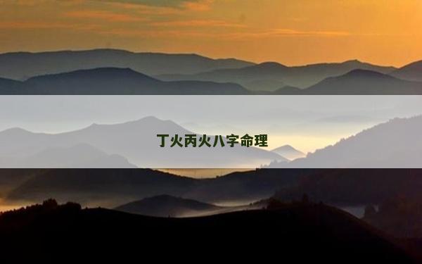 丁火丙火八字命理