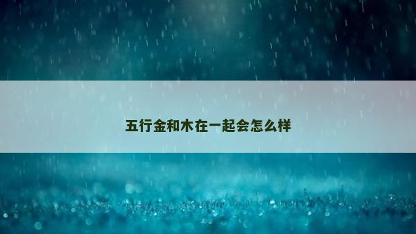 五行金和木在一起会怎么样