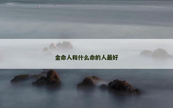 金命人和什么命的人最好