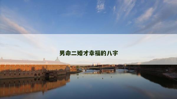 男命二婚才幸福的八字