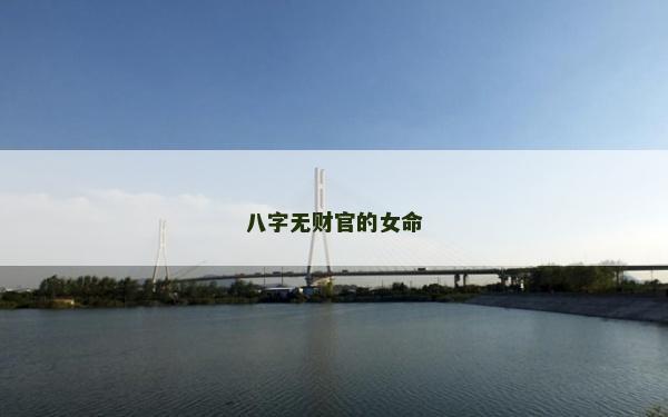 八字无财官的女命
