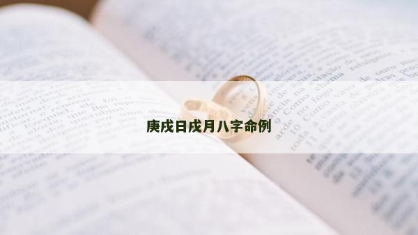 庚戌日戌月八字命例