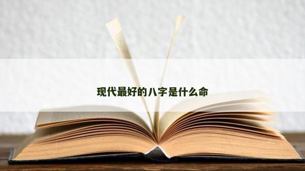 现代最好的八字是什么命