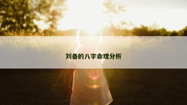 刘备的八字命理分析