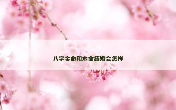 八字金命和木命结婚会怎样