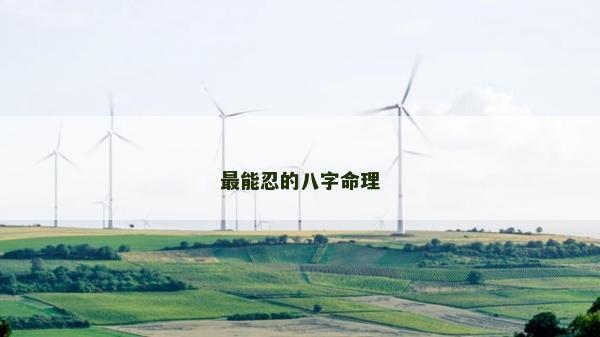 最能忍的八字命理