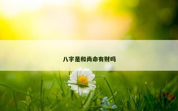 八字是和尚命有财吗