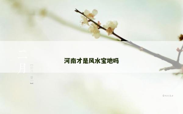 河南才是风水宝地吗