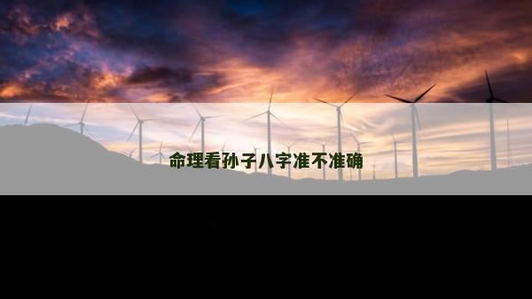 命理看孙子八字准不准确