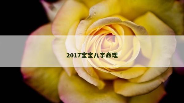 2017宝宝八字命理