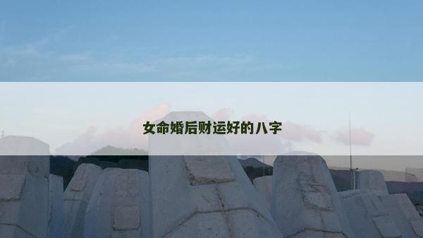 女命婚后财运好的八字