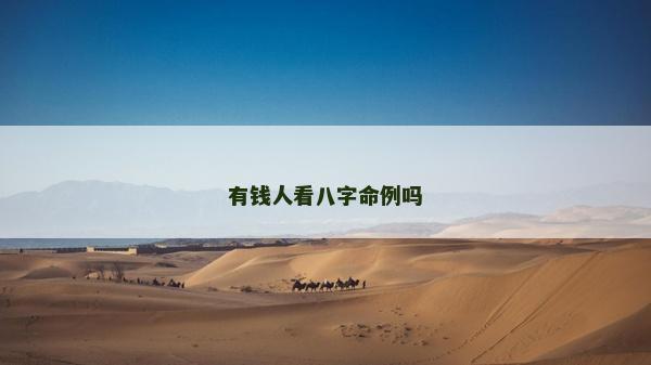 有钱人看八字命例吗