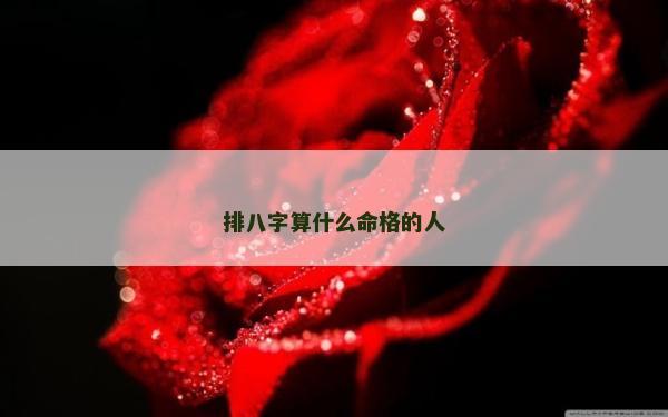 排八字算什么命格的人